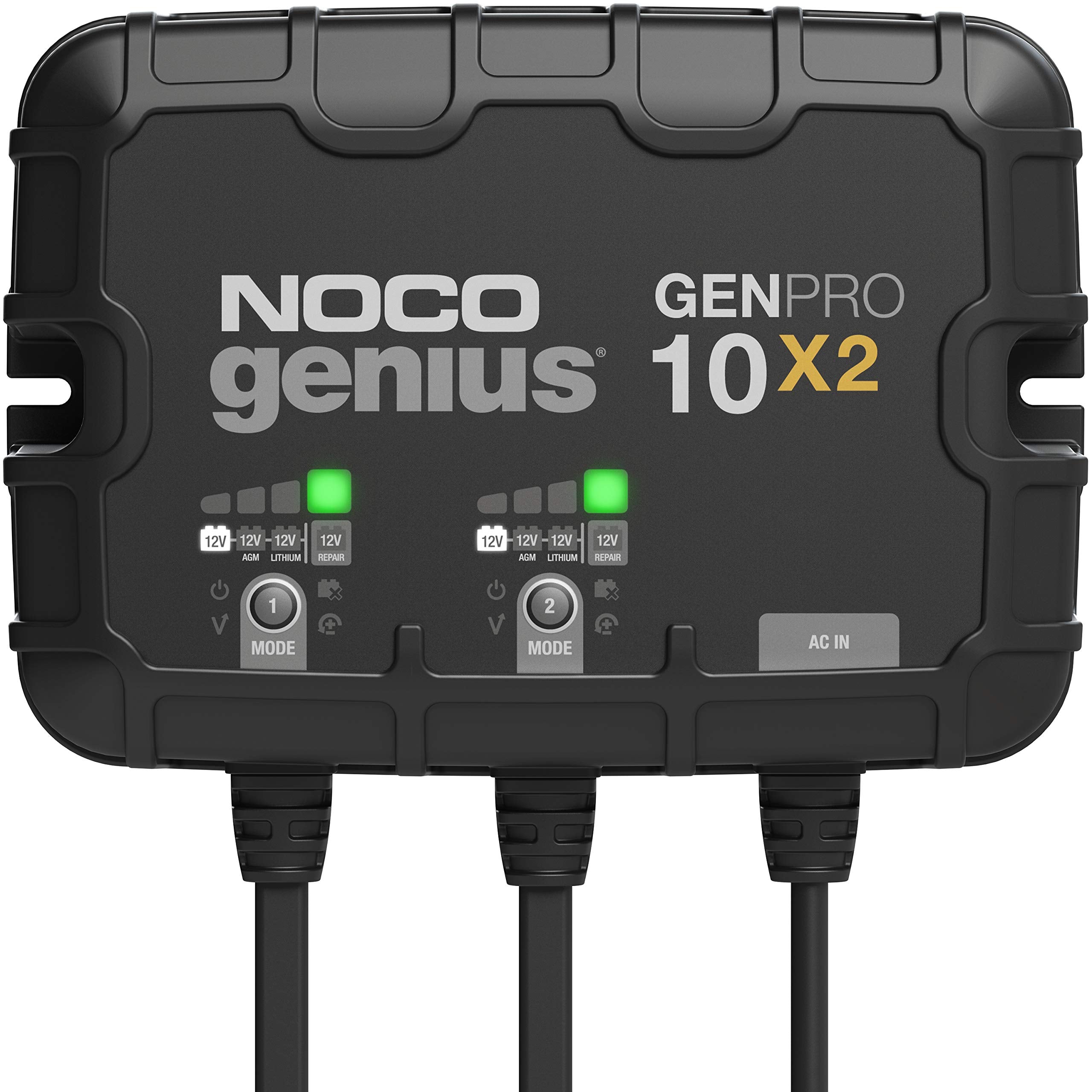 NOCO NOCO Genius GENPRO10X2: 2-Bank, 20A Onboard Battery Charger - 10A Per Bank, 12V Waterproof Marine - Outdoor Depot