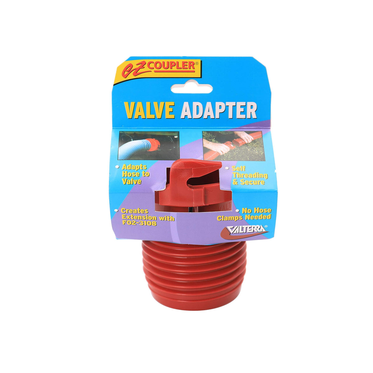 Valterra Valterra F02-3101 RV Drain Hose Connection EZ Coupler Valve Adapter , Red - Outdoor Depot