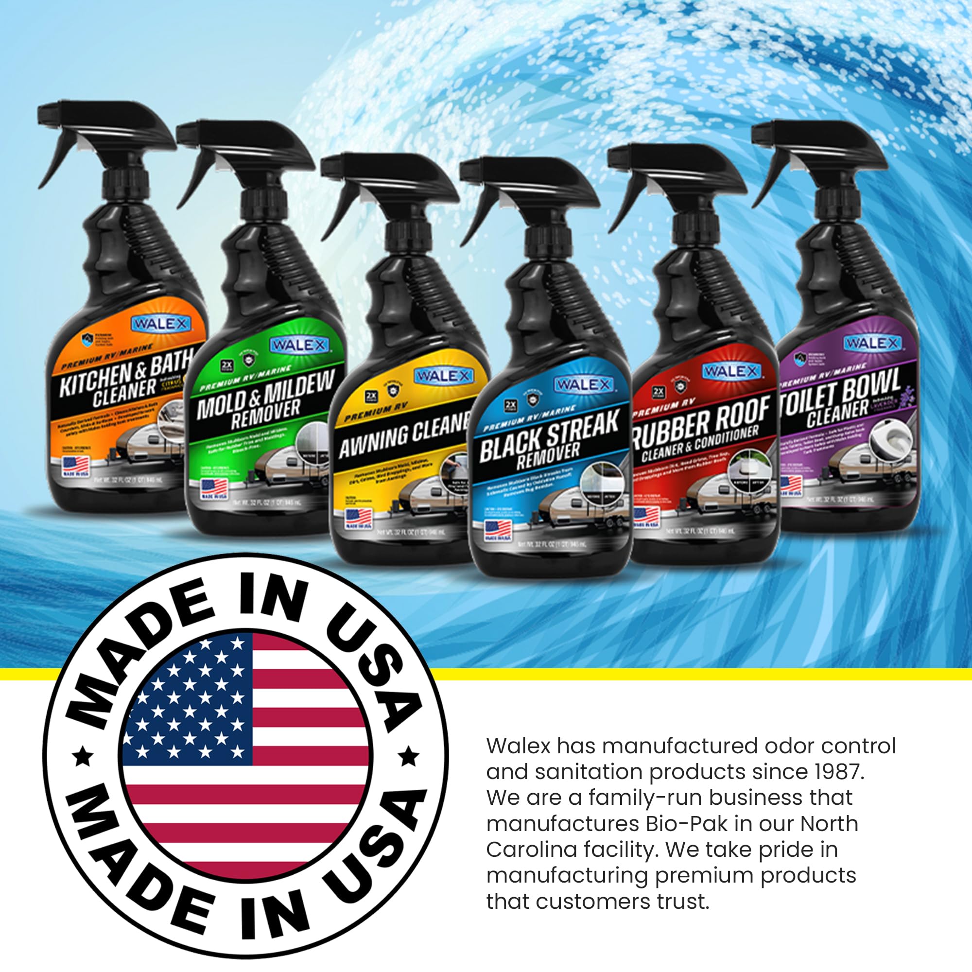 Walex Walex RV Rubber Roof Cleaner/Conditioner - Removes Dirt, Road Grime, Tree Sap, Bird Droppings & More, - Outdoor Depot