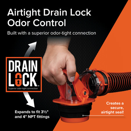 Camco Camco Rhino RV Sewer Adapter PRO - Clear Sewer Hose Elbow with Drain Lock Adapter - Includes Ergonomic - Outdoor Depot