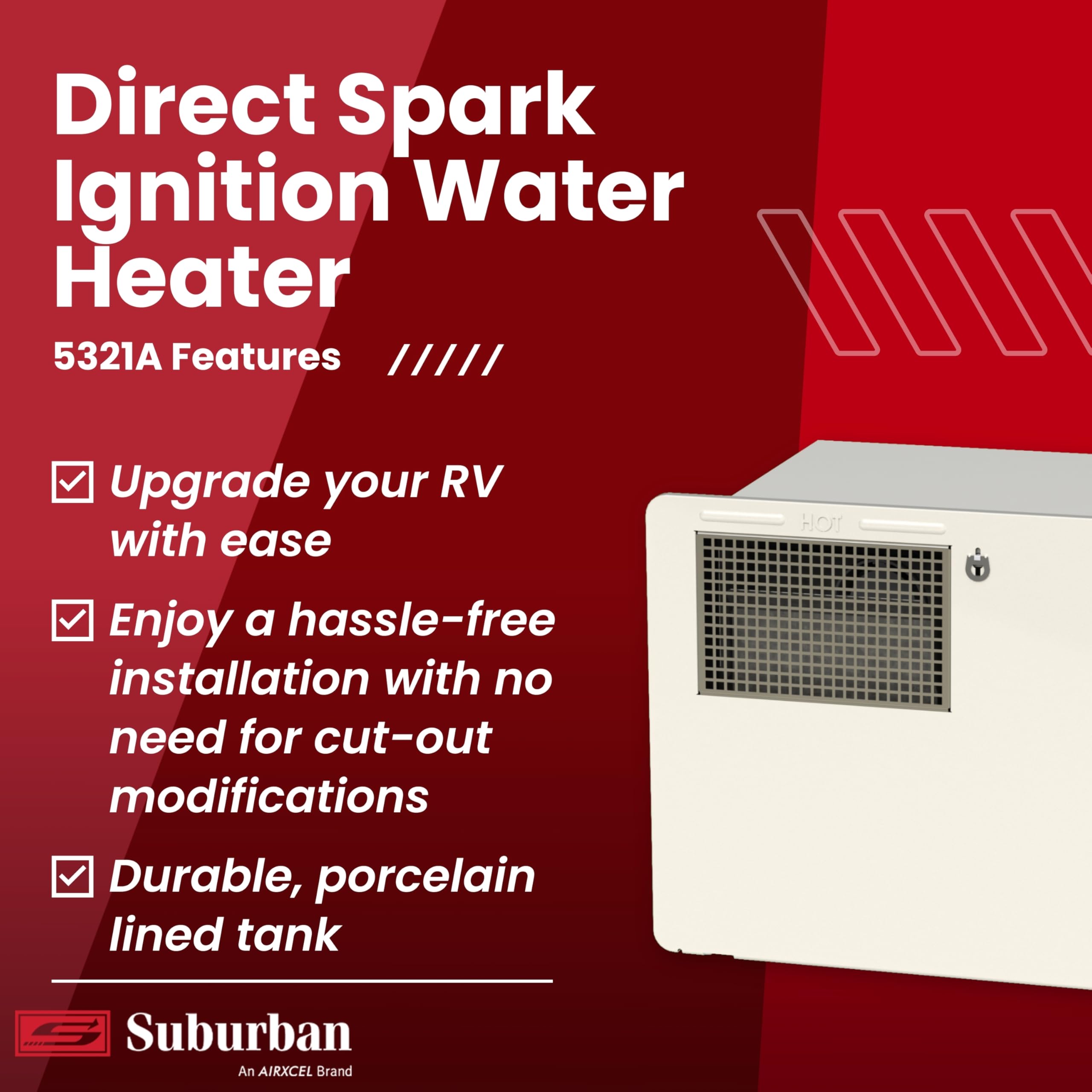 Suburban Suburban Advantage Direct Fit 6 Gallon Steel Tank Water Heater SAW6DE, Direct Spark Ignition (DSI), - Outdoor Depot