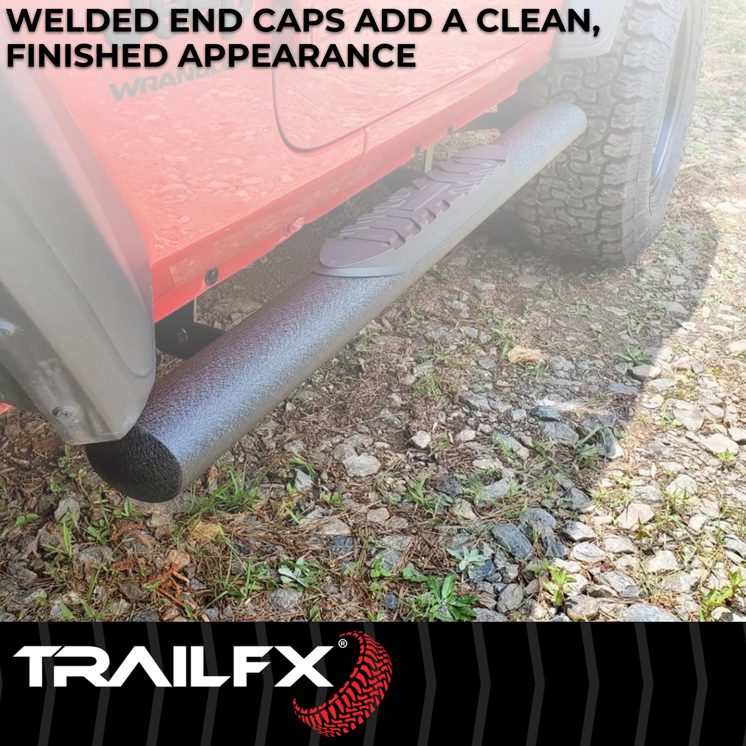 Trailfx TrailFX Nerf Bar Fits 2024-2025 Toyota Tacoma Double Cab 4 Inch Oval Straight with Step Pads Rocker - Outdoor Depot