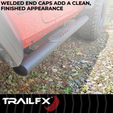 Trailfx TrailFX Nerf Bar Fits 2024-2025 Toyota Tacoma Double Cab 4 Inch Oval Straight with Step Pads Rocker - Outdoor Depot
