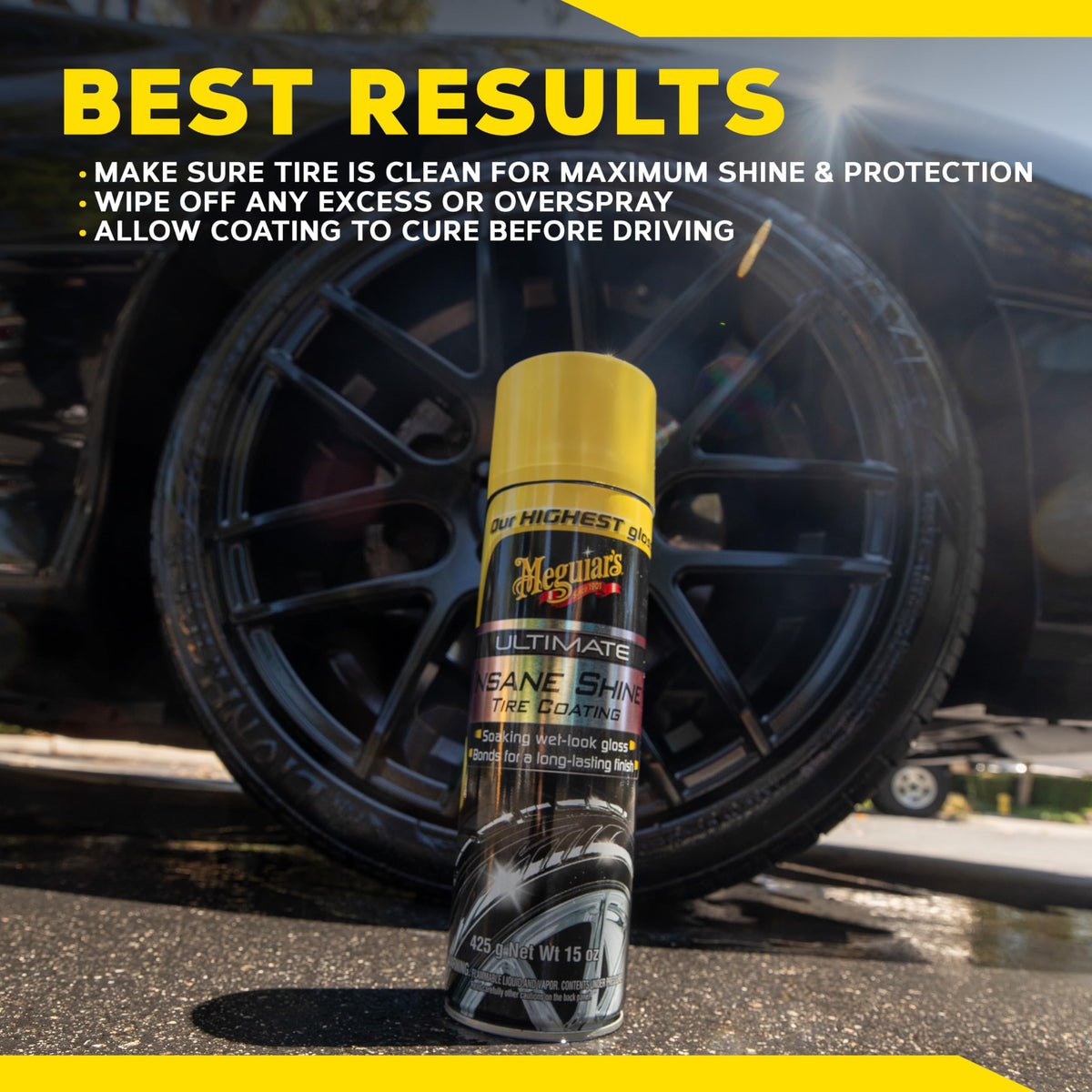 Meguiar's Meguiar's G190315 Ultimate Insane Shine Tire Coating, gives a Finish that Creates a Lasting - Outdoor Depot