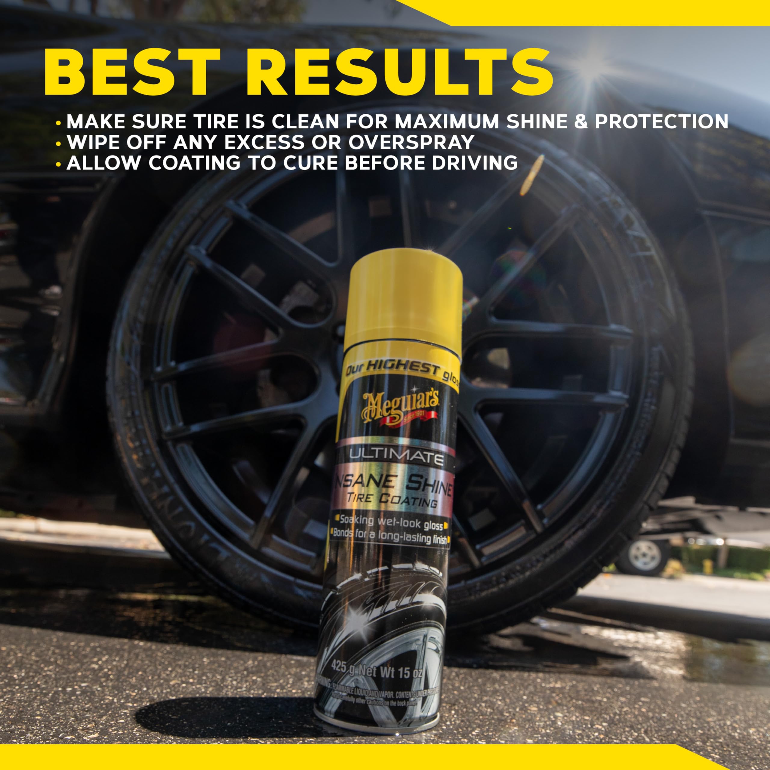 Meguiar's Meguiar's G190315 Ultimate Insane Shine Tire Coating, gives a Finish that Creates a Lasting - Outdoor Depot