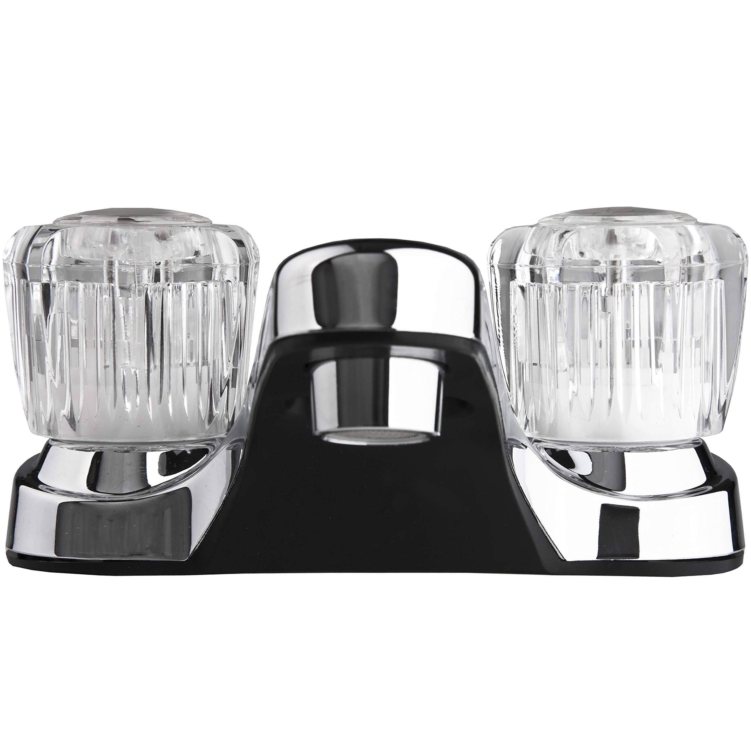 Dura Faucet Dura Faucet DF-PL700A-CP RV Bathroom Sink Faucet with Clear Acrylic Knobs - 2-Handle (Chrome) - Outdoor Depot