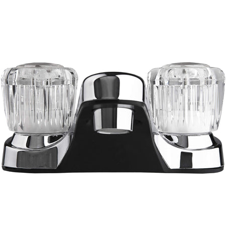 Dura Faucet Dura Faucet DF-PL700A-CP RV Bathroom Sink Faucet with Clear Acrylic Knobs - 2-Handle (Chrome) - Outdoor Depot