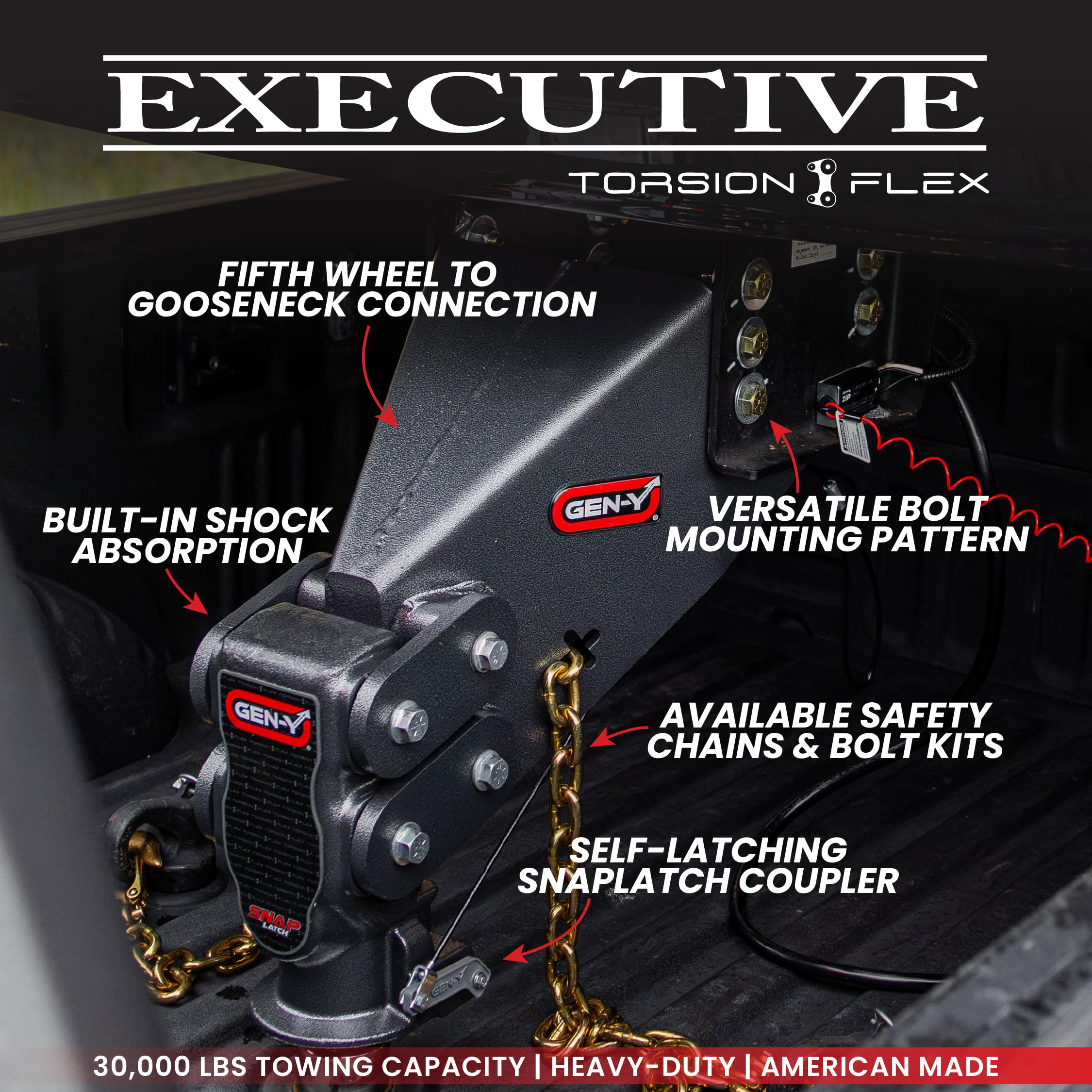 GEN-Y Hitch GEN-Y Hitch Fifth Wheel to Gooseneck SnapLatch Coupler - 1,500 LBS - 4,500 LBS Pin Weight Range - Outdoor Depot
