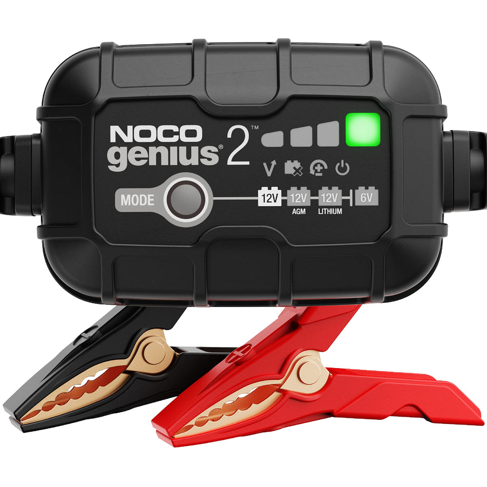 NOCO NOCO GENIUS2: 2A 6V/12V Smart Battery Charger – Automatic Maintainer, Trickle Charger & Desulfator with - Outdoor Depot