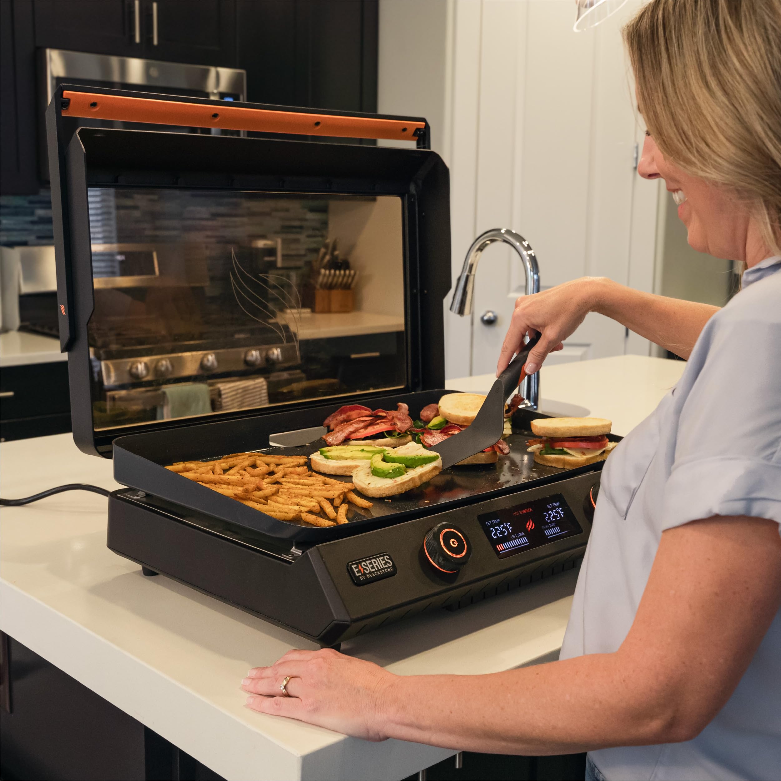 BLACKSTONE Blackstone 22-Inch Electric Griddle - 1600W Non Stick Ceramic Titanium Coated Stainless Steel - Outdoor Depot