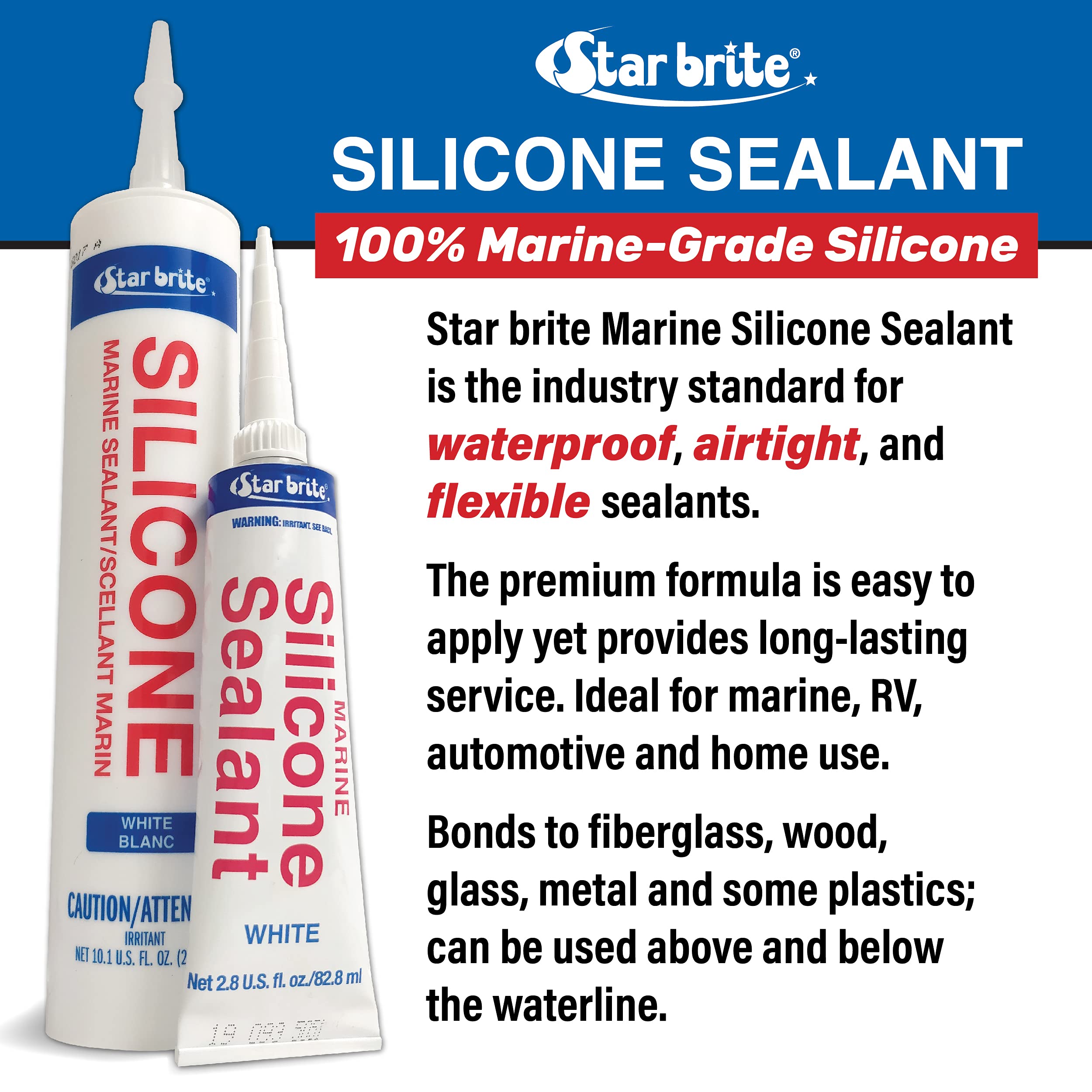 STAR BRITE STAR BRITE Silicone Sealant White 10.3 OZ. (082121) - Outdoor Depot