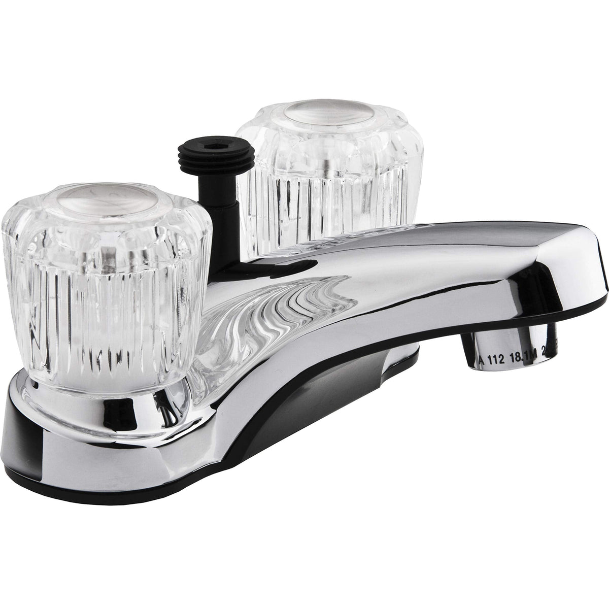 Dura Faucet Dura Faucet DF-PL720A-CP RV Bathroom Faucet with Crystal Acrylic Knobs and Shower Hose Diverter - Outdoor Depot