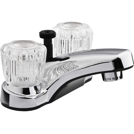 Dura Faucet Dura Faucet DF-PL720A-CP RV Bathroom Faucet with Crystal Acrylic Knobs and Shower Hose Diverter - Outdoor Depot