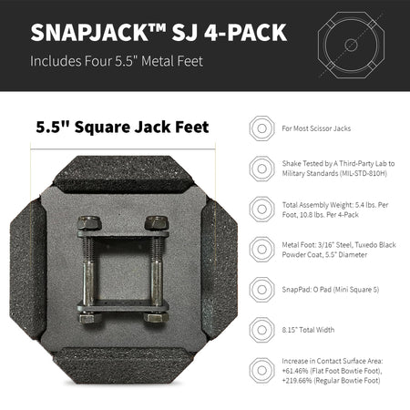 SnapPad SnapPad SnapJack™ SJ (Pack of 4) | Two-Point Trailer Jack Stands Featuring 5.5" Metal Foot | Adds - Outdoor Depot