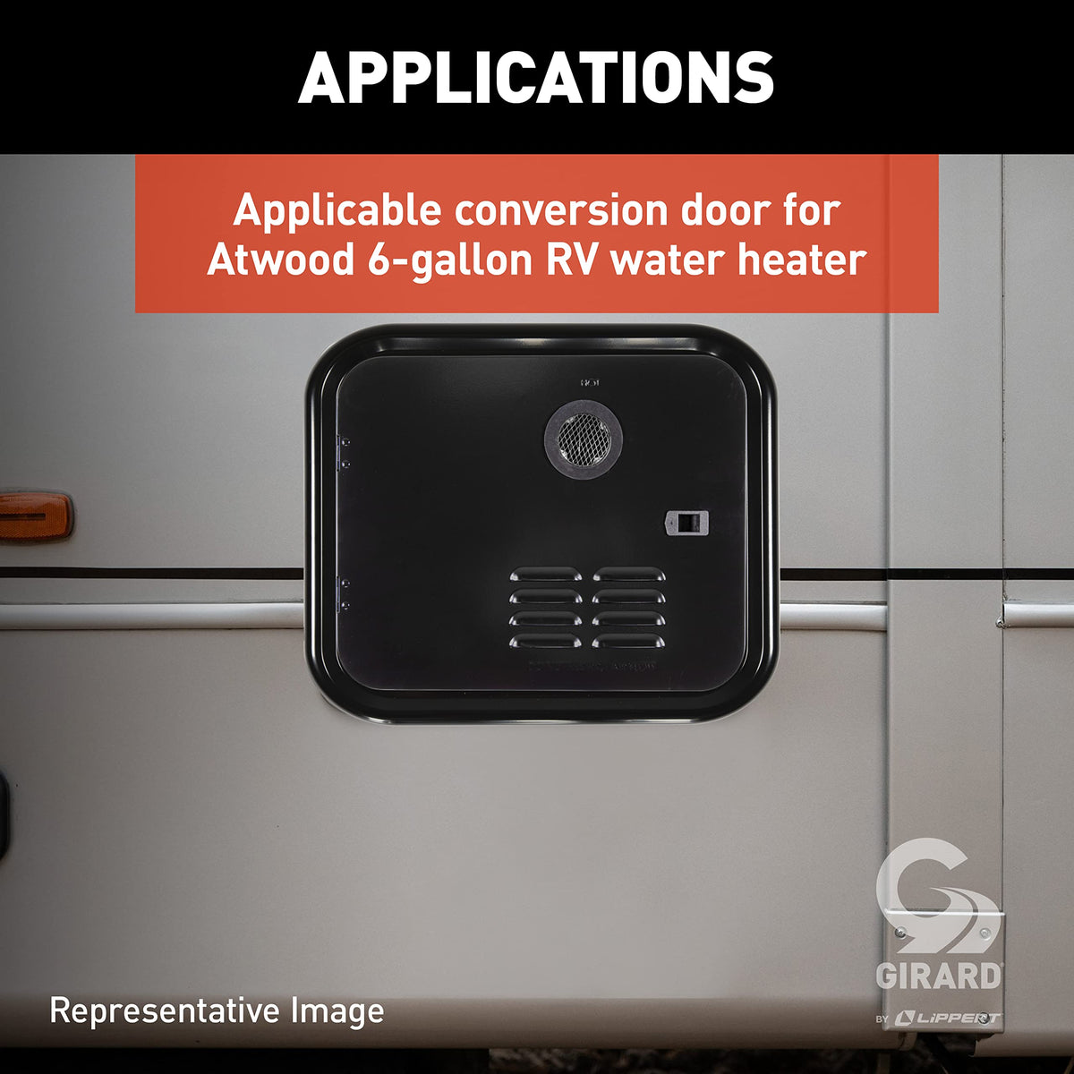 GIRARD Girard Products Llc RV Water Heater Door Installation Kit - 6-Gallon, Black - Outdoor Depot
