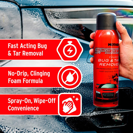 Mothers Mothers Speed Foaming Bug & Tar Remover, 18.5 oz. Aerosol — Fast-Acting, No-Drip Foam for Bug - Outdoor Depot