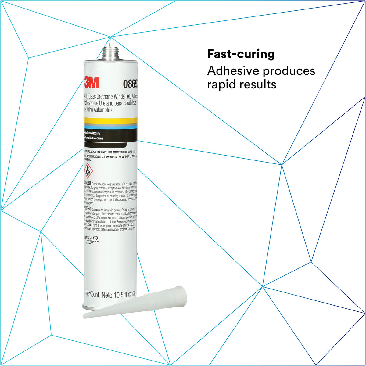 3M 3M Auto Glass Urethane Windshield Adhesive, 08693, Medium Viscosity, High-Strength, Fast-Curing, 310 - Outdoor-Depot.us