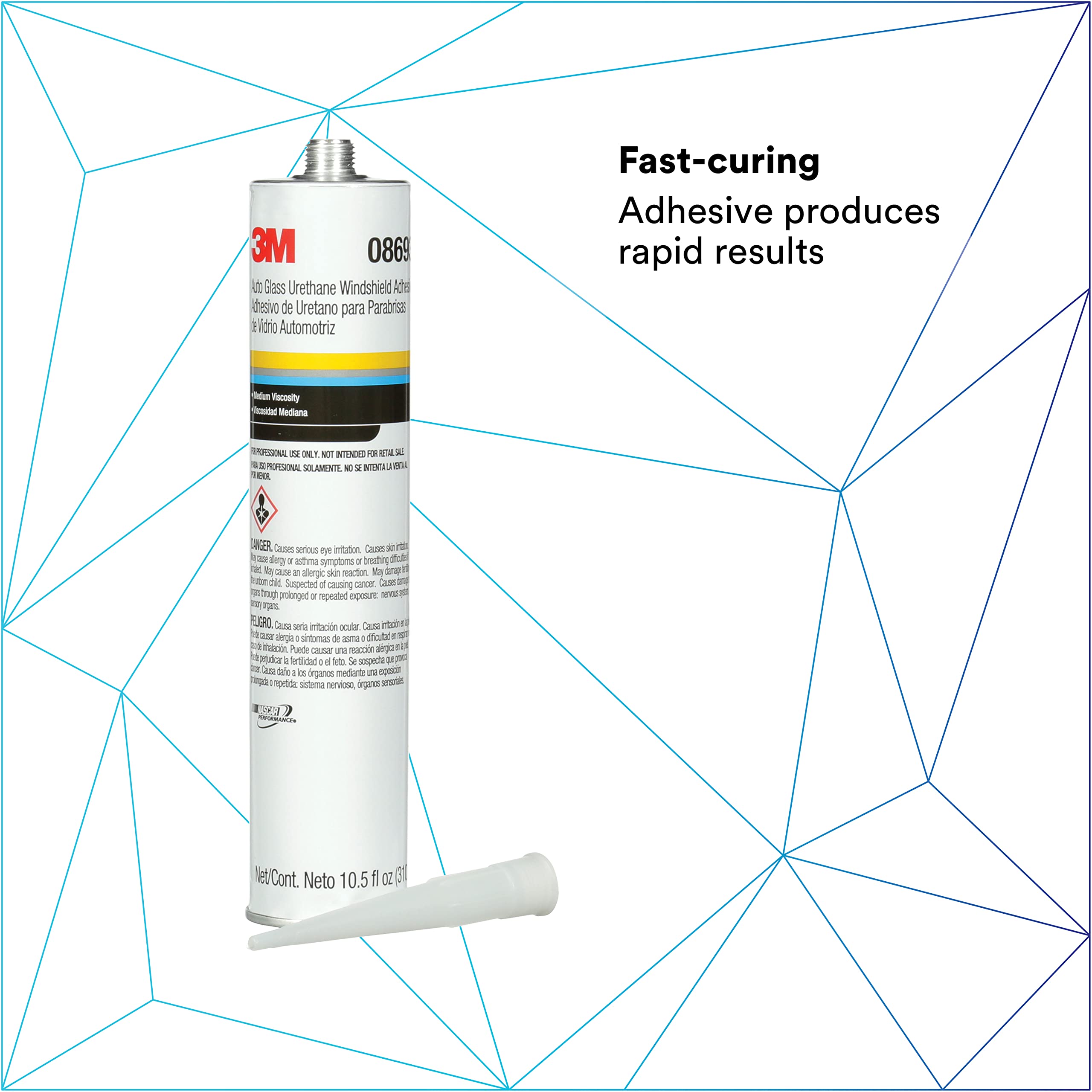 3M 3M Auto Glass Urethane Windshield Adhesive, 08693, Medium Viscosity, High-Strength, Fast-Curing, 310 - Outdoor-Depot.us