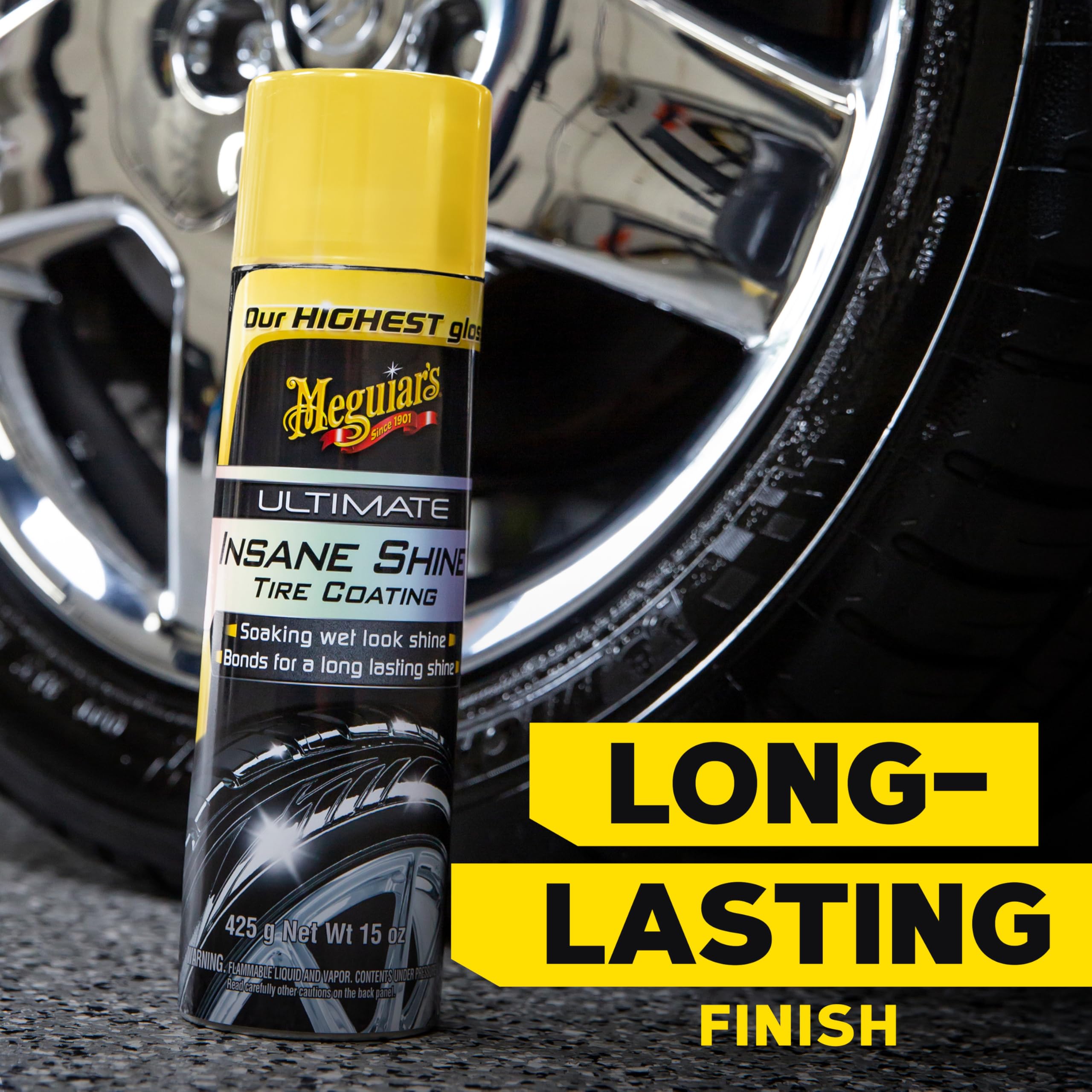 Meguiar's Meguiar's G190315 Ultimate Insane Shine Tire Coating, gives a Finish that Creates a Lasting - Outdoor Depot