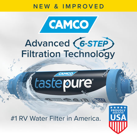 Camco Camco 40013 TastePURE KDF/Carbon Water Filter , Blue - Outdoor Depot