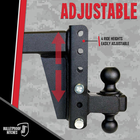 BulletProof Hitches BulletProof Hitches - 2.5" Adjustable Heavy Duty Trailer Hitch (22,000 lb. Rating) - 6" - Outdoor Depot