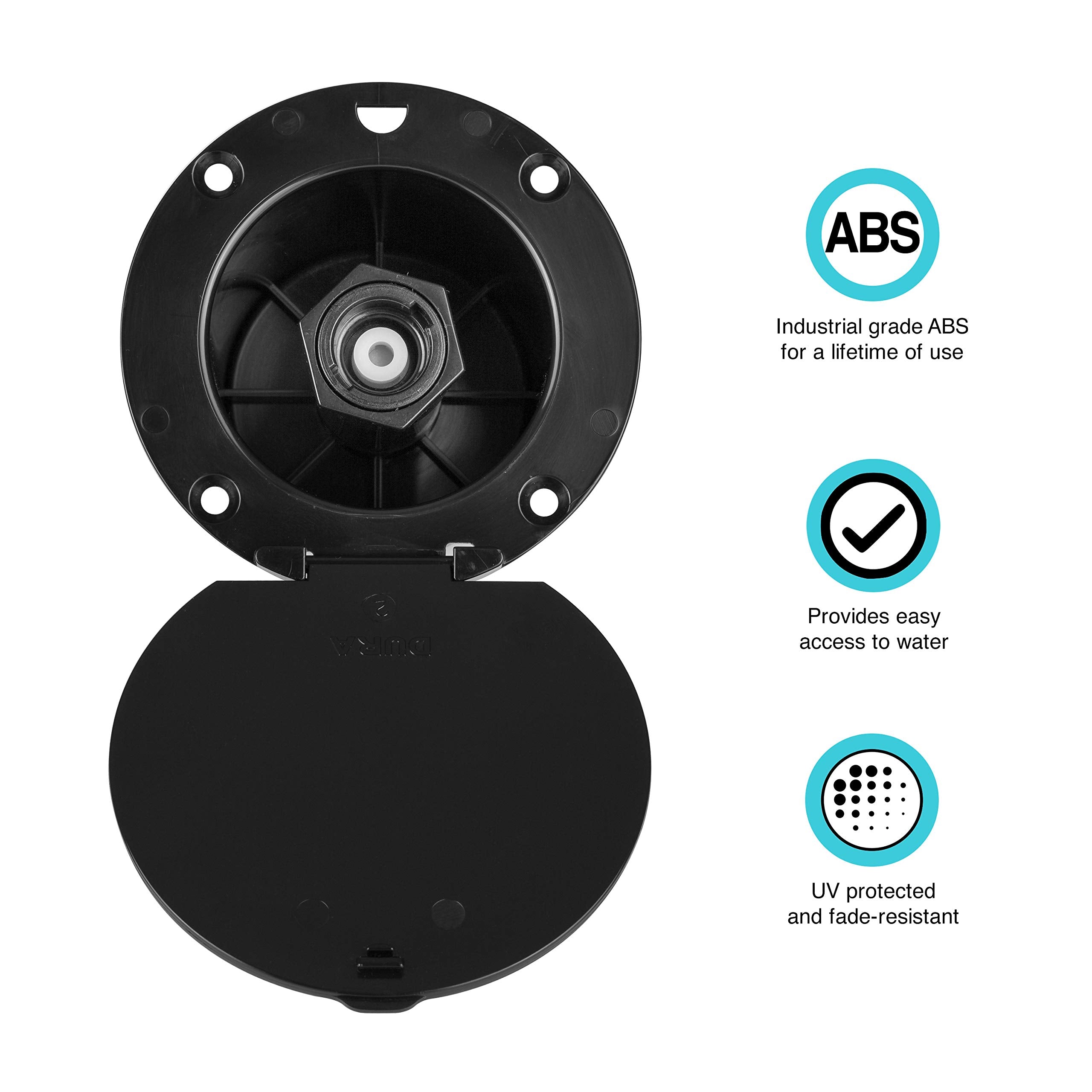 Dura Faucet Dura Faucet DF-SA184-BK RV Outdoor Exterior Utility Spray Dock Port with Quick Connect Hookup - Outdoor Depot