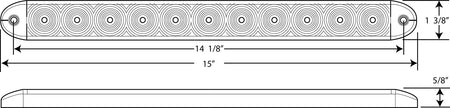 Optronics Optronics STL69RK Thinline Sealed LED Stop/Turn/Tail Light with Chrome Base Kit, 1 Pack, Red - Outdoor Depot