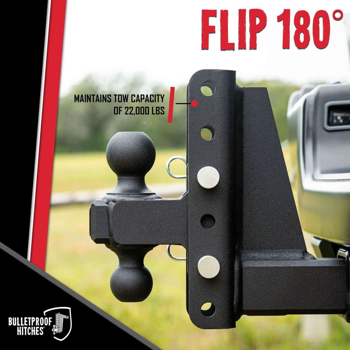 BulletProof Hitches BulletProof Hitches - 2.5" Adjustable Heavy Duty Trailer Hitch (22,000 lb. Rating) - 6" - Outdoor Depot
