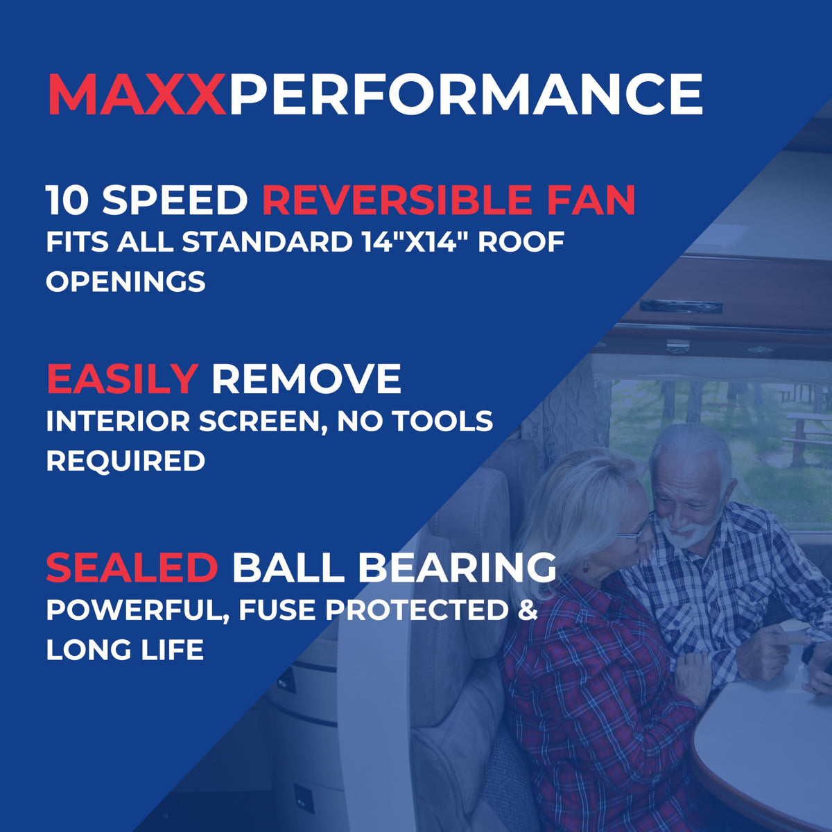 Maxx Air MAXXAIR Maxxfan Deluxe - All-In-One RV Vent, Shield & Fan; Built-In Rain Shield, 10 Speed - Outdoor Depot