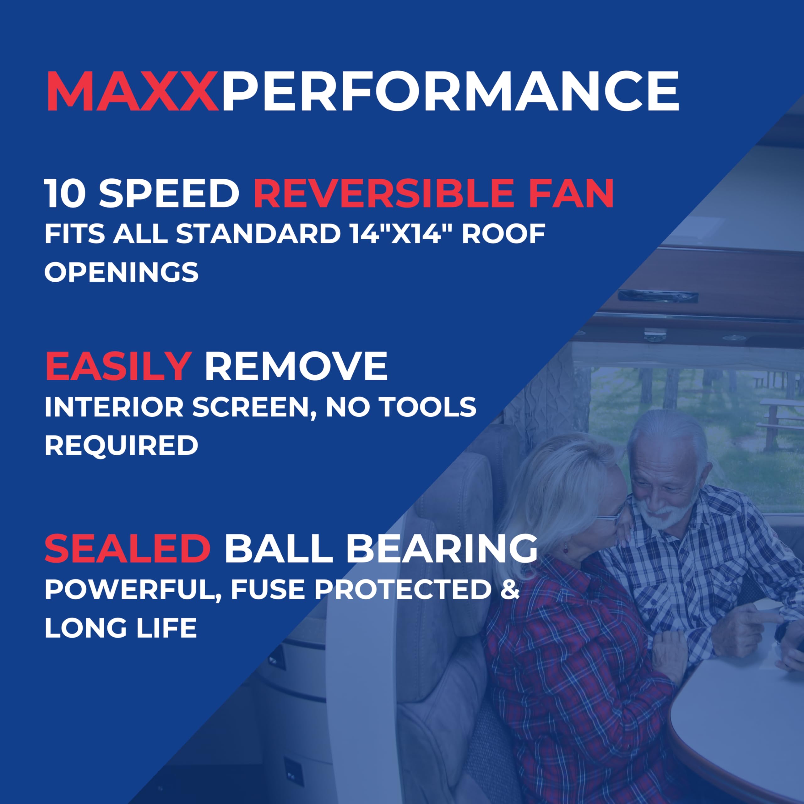 Maxx Air MAXXAIR Maxxfan Deluxe - All-In-One RV Vent, Shield & Fan; Built-In Rain Shield, 10 Speed - Outdoor Depot