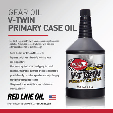 Red Line Red Line 42904 V-Twin Primary Case Oil, for use with UTVs, ATVs and Sportbikes - 1 Quart - Outdoor Depot