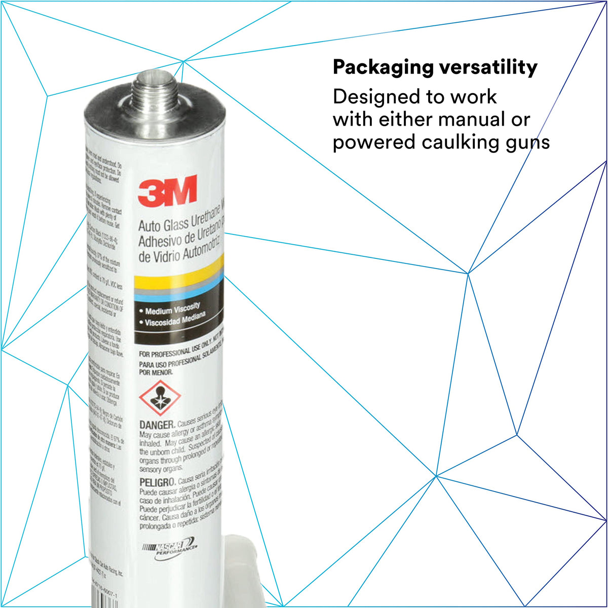 3M 3M Auto Glass Urethane Windshield Adhesive, 08693, Medium Viscosity, High-Strength, Fast-Curing, 310 - Outdoor-Depot.us