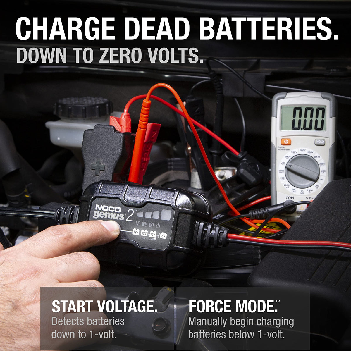 NOCO NOCO GENIUS2: 2A 6V/12V Smart Battery Charger – Automatic Maintainer, Trickle Charger & Desulfator with - Outdoor Depot