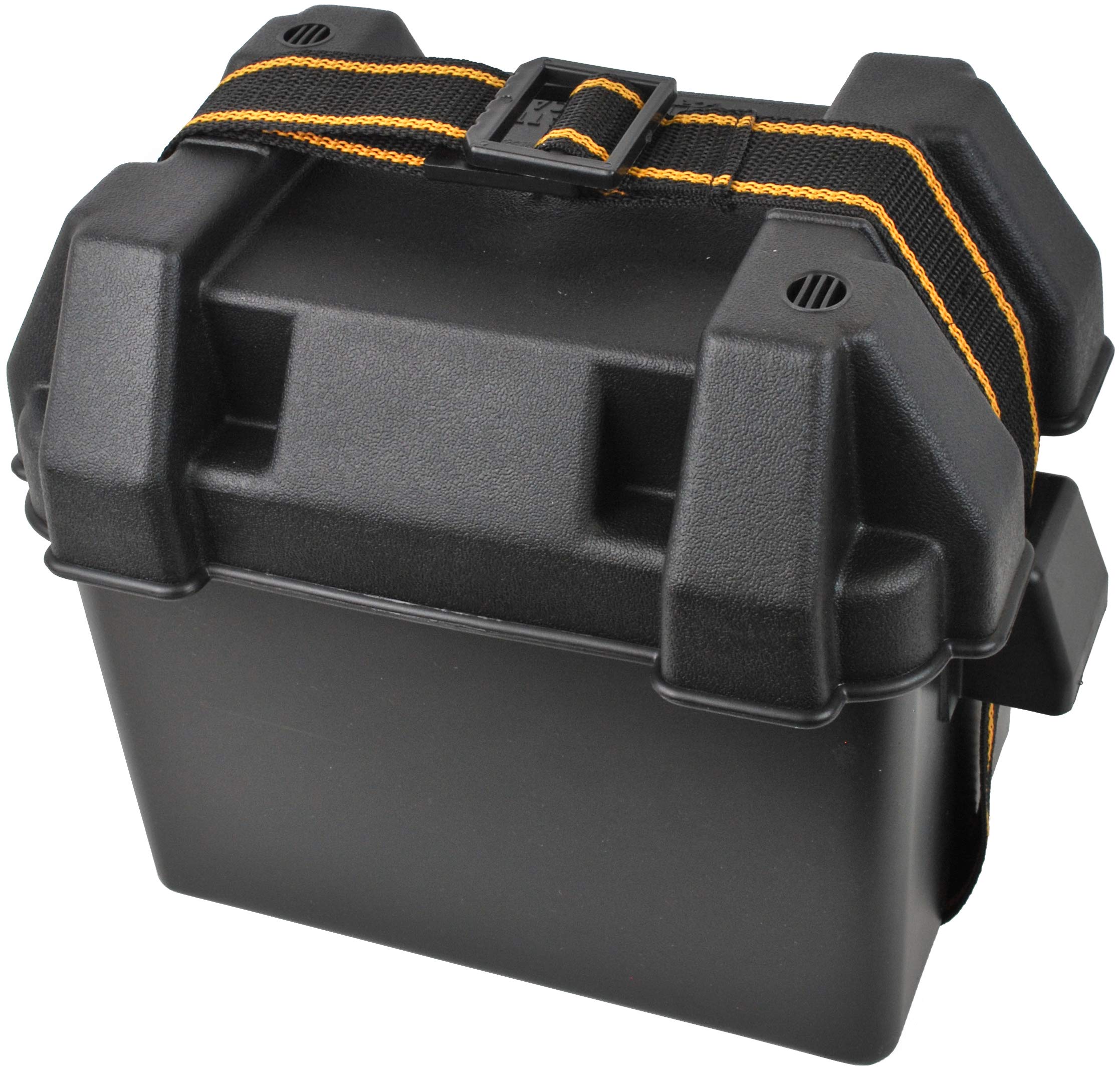 attwood Attwood 9082-1 Small Battery Box with Mounting Kit and Strap, Fits U1 Batteries, Black - Outdoor Depot