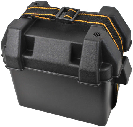 attwood Attwood 9082-1 Small Battery Box with Mounting Kit and Strap, Fits U1 Batteries, Black - Outdoor Depot
