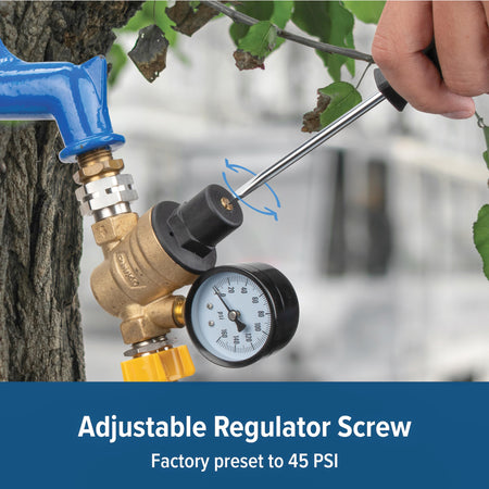Camco Camco Adjustable RV/Marine Brass Water Pressure Regulator | Help Stop Damage to RV/Marine Appliances, - Outdoor Depot