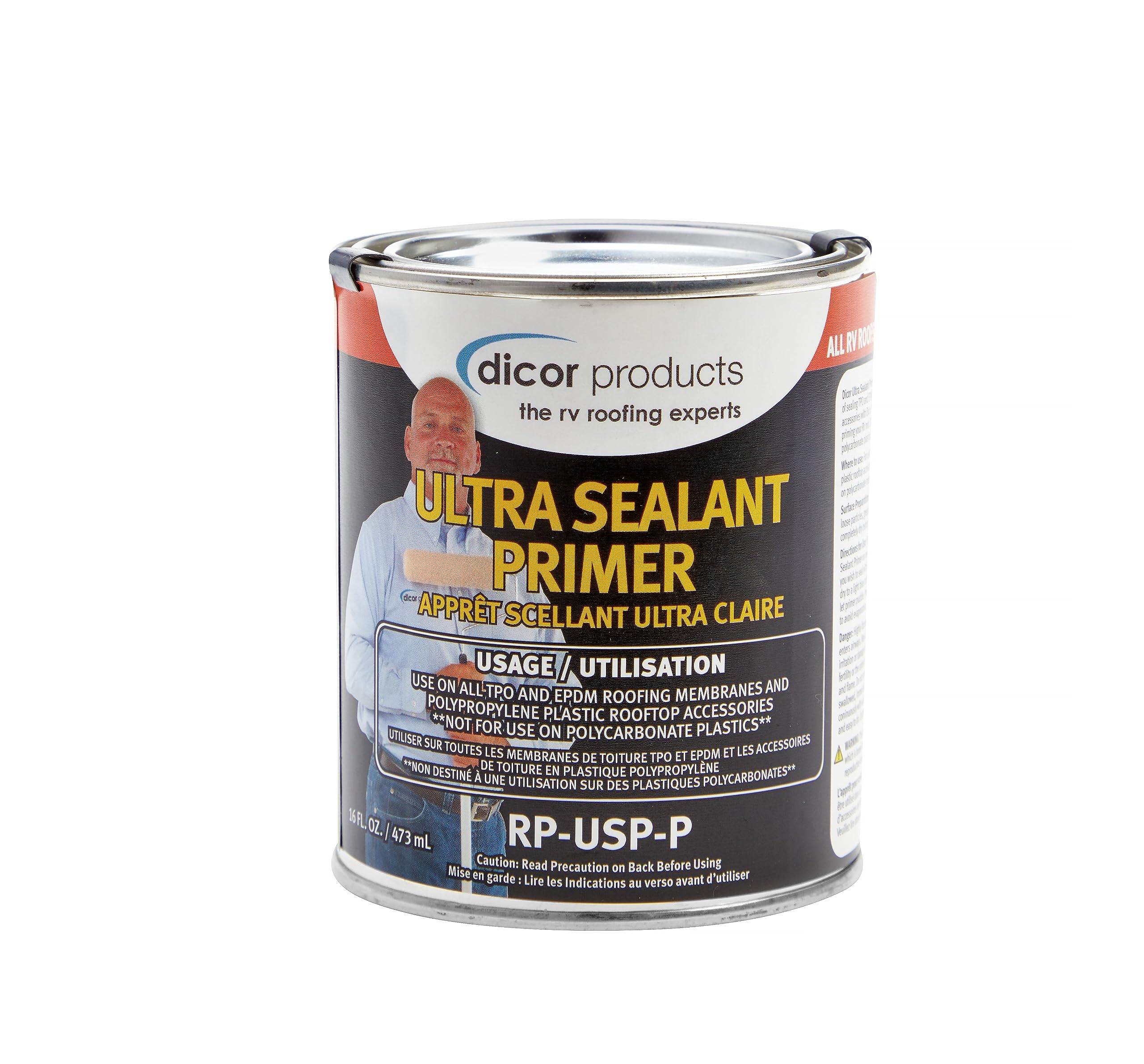 Dicor Dicor RP-USP-P Ultra Sealant Primer - 16 Oz, Clear, Prep for Sealing TPO and EPDM Membranes, Rooftop - Outdoor Depot