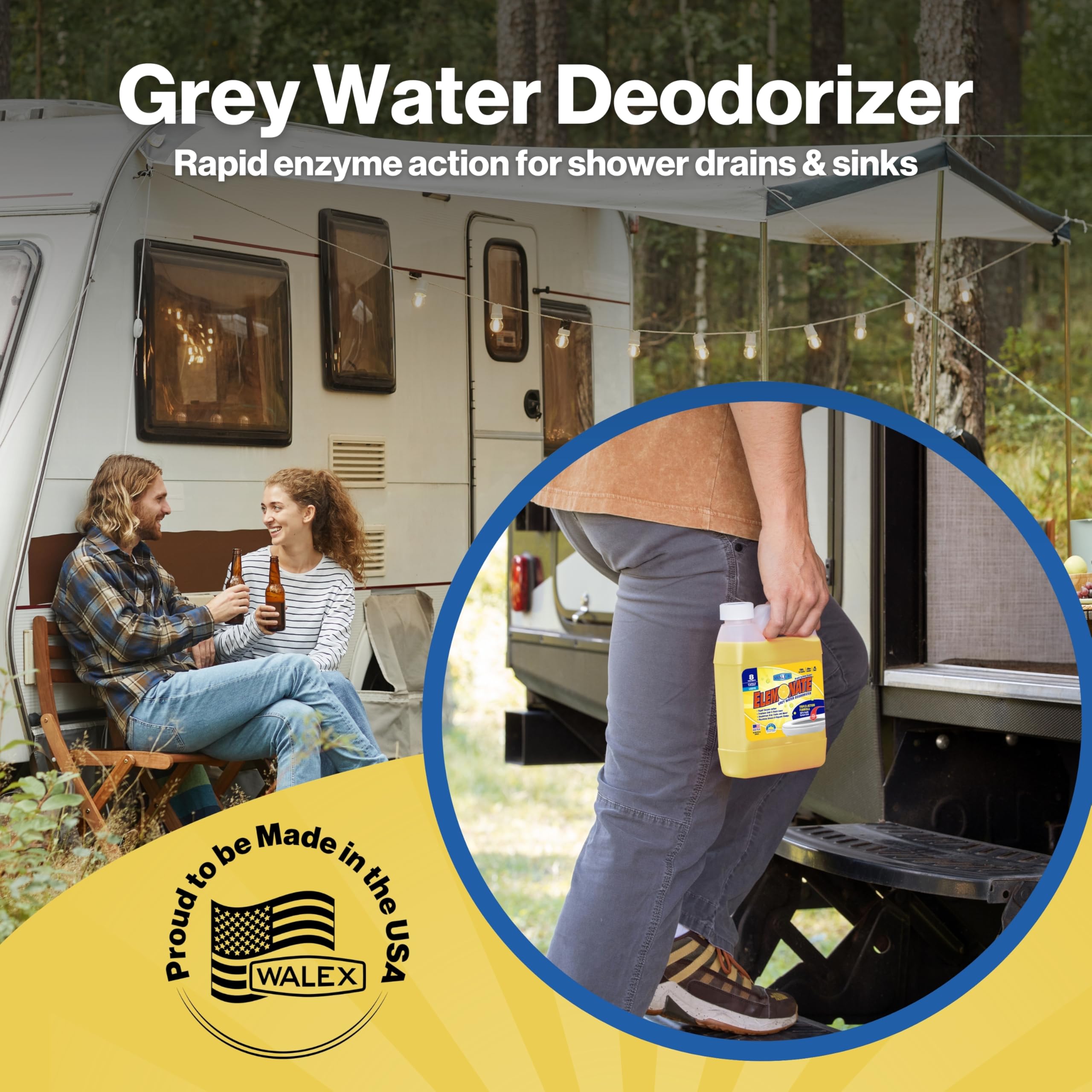 Walex Walex Elemonate Liquid Grey Water Deodorizer for RV, Camper & Marine - Dissolves Grease & Organic - Outdoor Depot