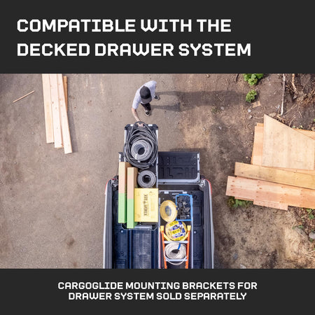 DECKED Decked Truck Bed Slide Compatible with CargoGlide 600/75% / 24" W / 52" L for Maverick - 1500 lb - Outdoor Depot