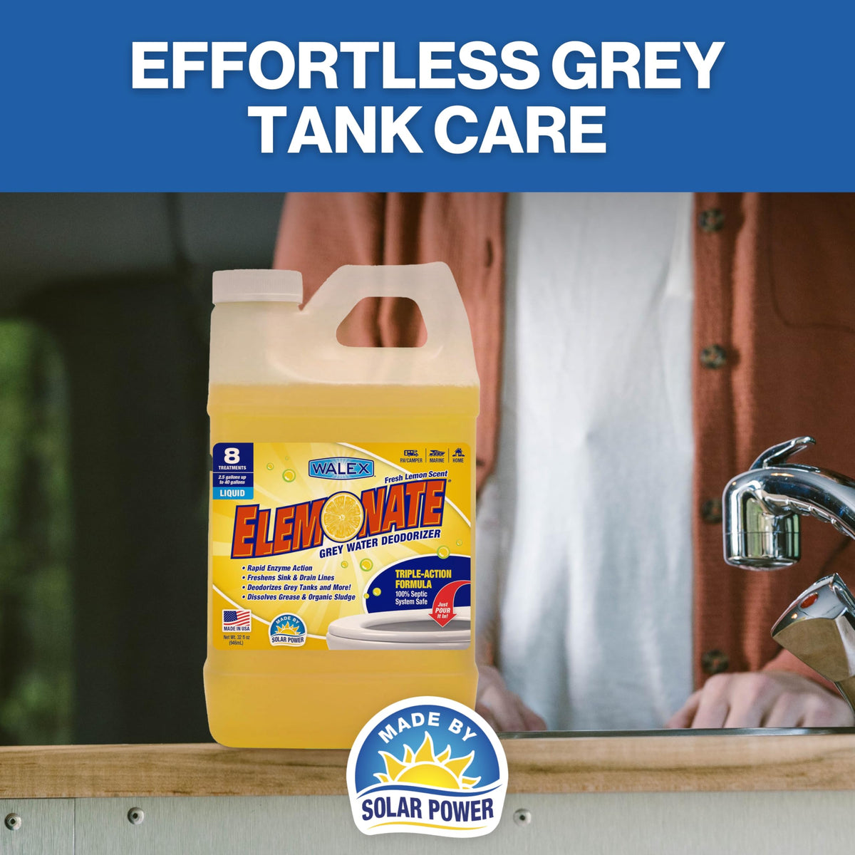 Walex Walex Elemonate Liquid Grey Water Deodorizer for RV, Camper & Marine - Dissolves Grease & Organic - Outdoor Depot