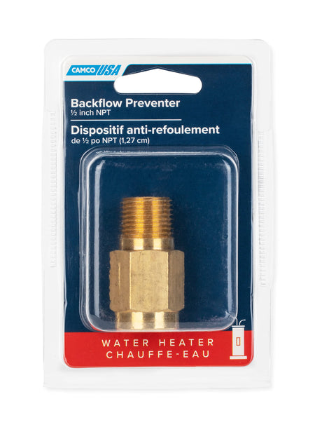 Camco Camco RV Water Heater Backflow Preventer | Features a Heavy-Duty Brass with a Stainless Spring - Outdoor Depot