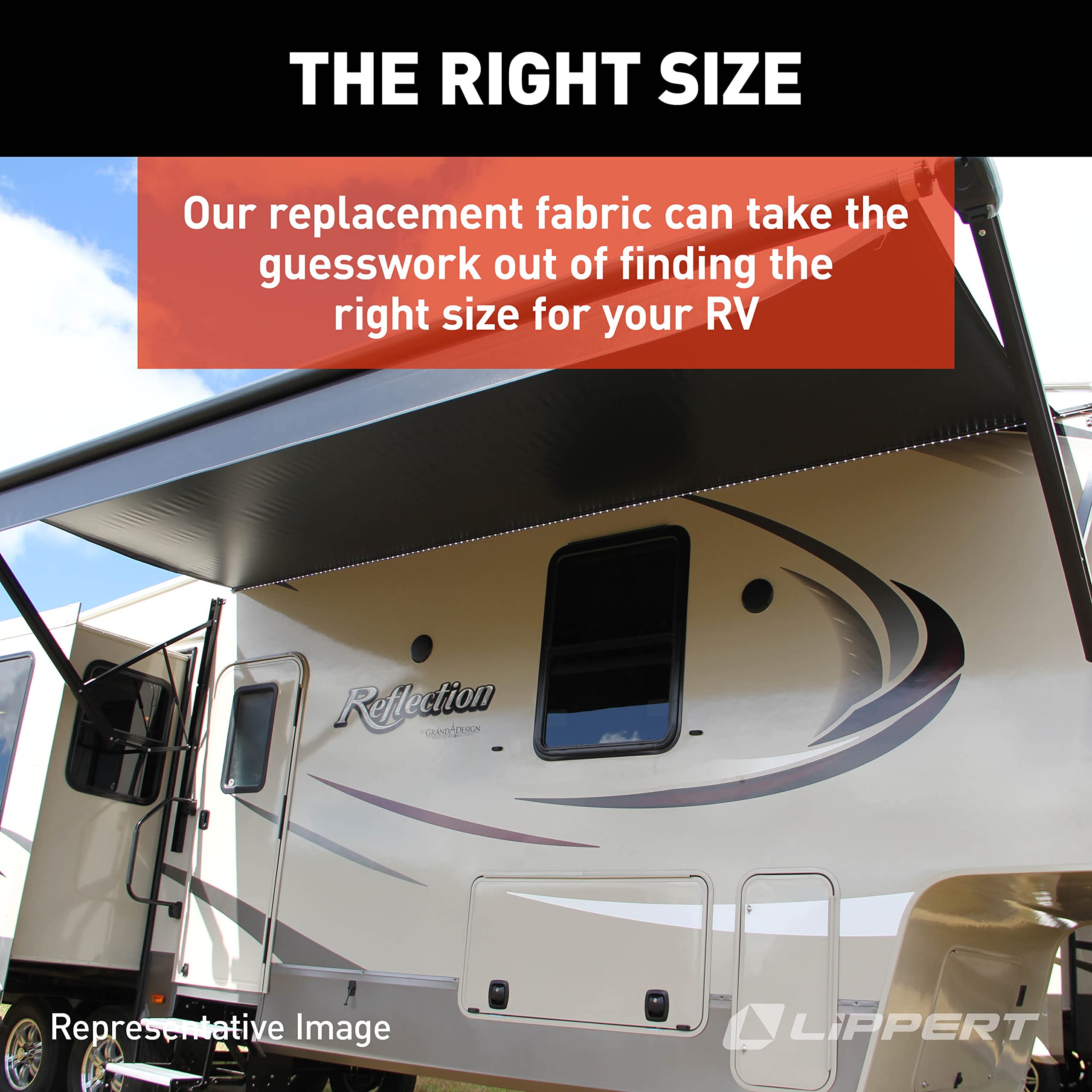 Solera Solera Universal Slide-Topper Replacement Cut-to-Fit Fabric for 5th Wheel RVs, Travel Trailers, - Outdoor Depot