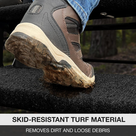 Prest-O-Fit Prest-O-Fit 2-1072 Wraparound + Plus RV Step Rug Black 20 In. Wide - Outdoor Depot