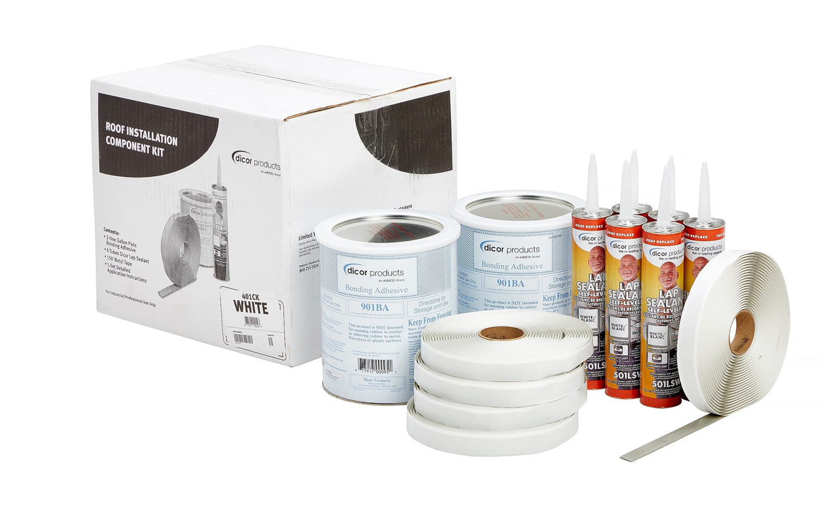 Dicor Dicor 401-CK Rubber Roof Kit - Includes Bonding Adhesive, RV, Trailer, Motorhome Repair Tape Butyl - Outdoor Depot
