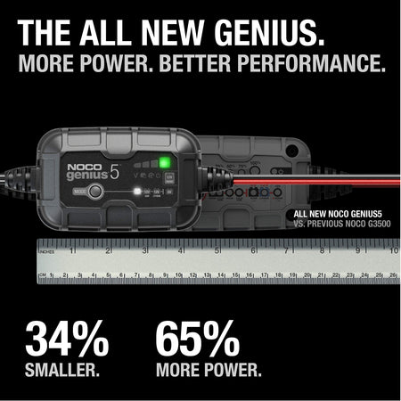 NOCO NOCO GENIUS5: 5A 6V/12V Smart Battery Charger – Automatic Maintainer, Trickle Charger & Desulfator with - Outdoor Depot