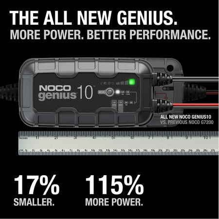 NOCO NOCO GENIUS10: 10A 6V/12V Smart Battery Charger – Automatic Maintainer, Trickle Charger & Desulfator - Outdoor Depot