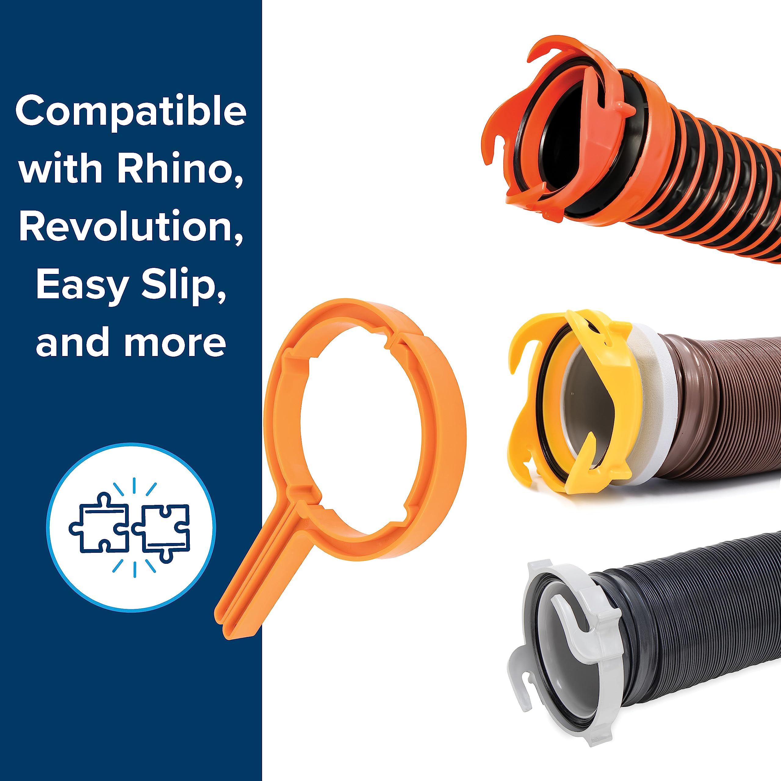 Camco Camco RhinoFLEX RV Sewer Hose Wrenches, 2-Pack, Orange - Outdoor Depot