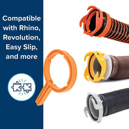 Camco Camco RhinoFLEX RV Sewer Hose Wrenches, 2-Pack, Orange - Outdoor Depot