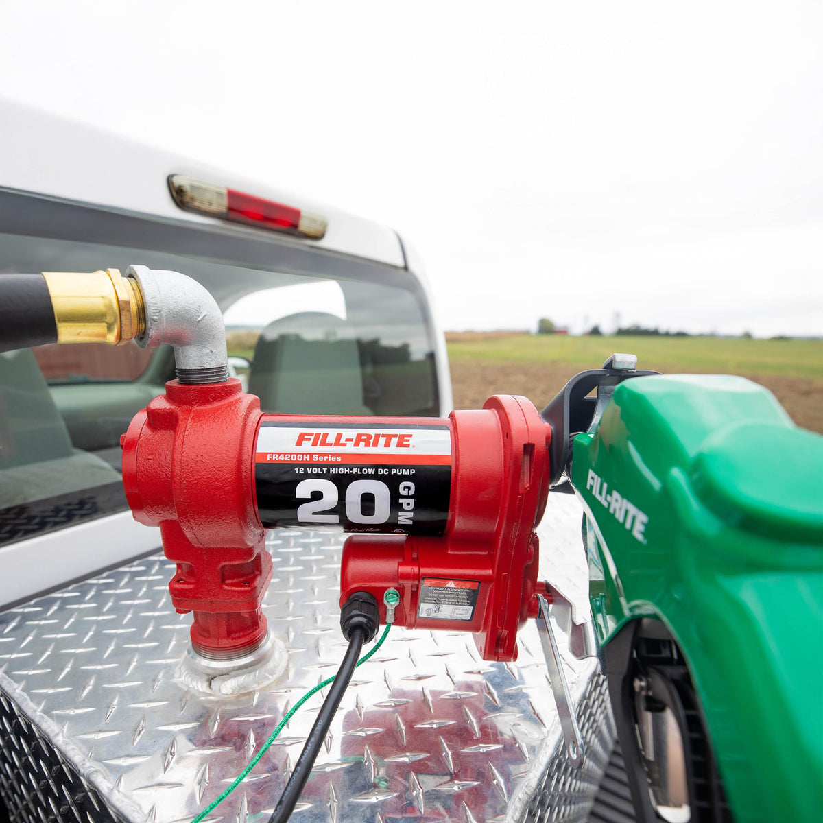 Fill-Rite Fill-Rite FR4210HD 12V 20 GPM Fuel Transfer Pump with Discharge Hose & Automatic Nozzle, Green | - Outdoor Depot