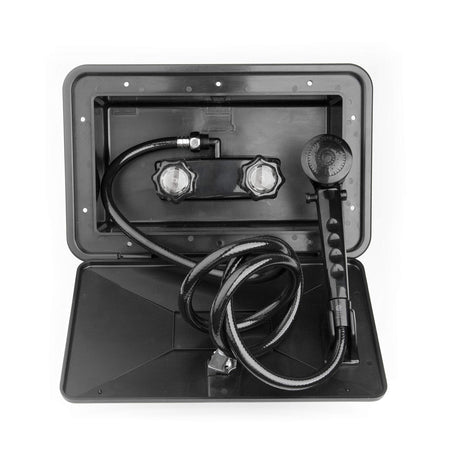 Dura Faucet Dura Faucet DF-SA170-BK RV Weatherproof Exterior Shower Box Kit - Lock and Key (Black) - Outdoor Depot
